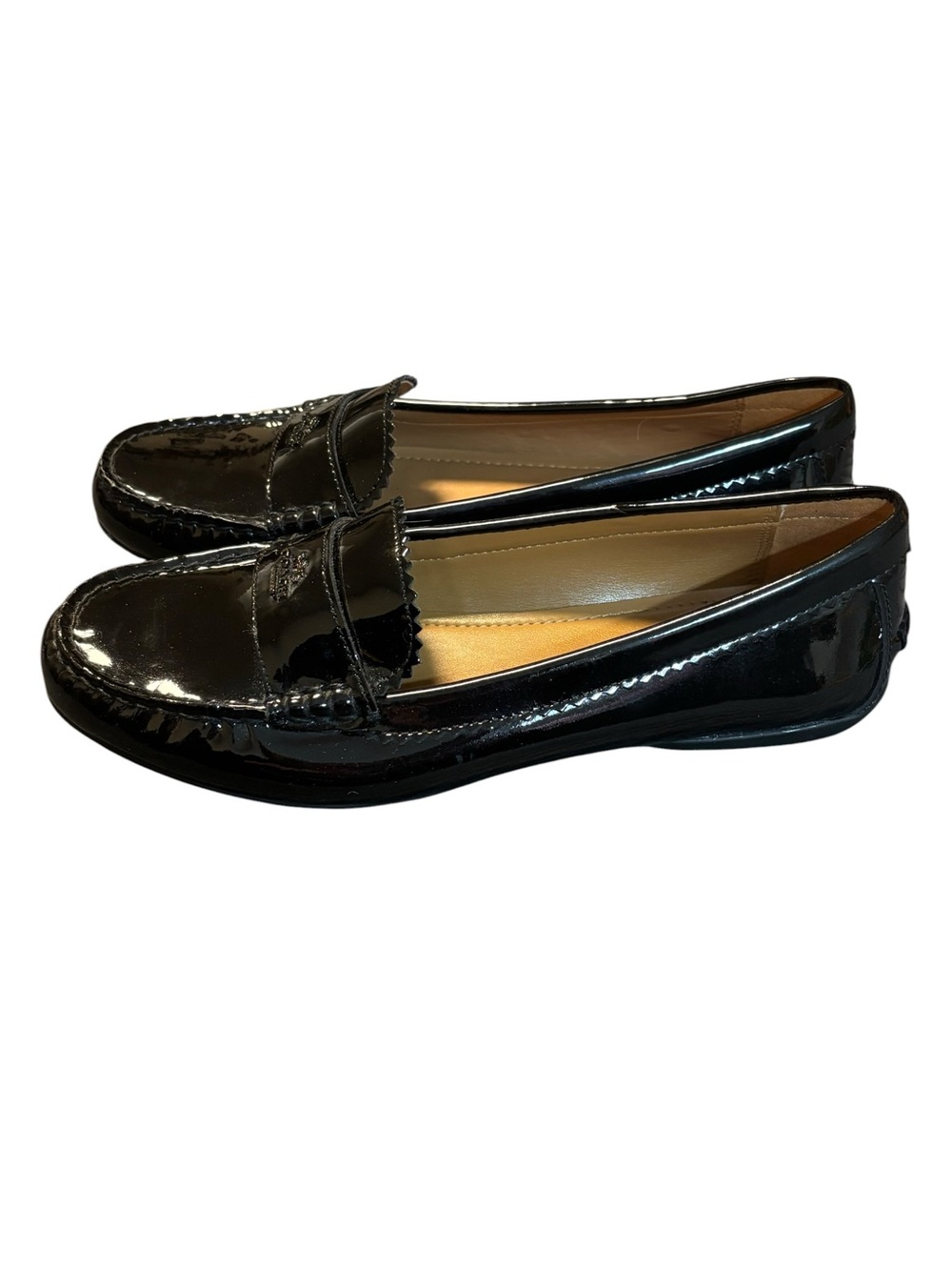 Coach loafers Odette black patent leather flats size 8.5 US women’s - Picture 4 of 10